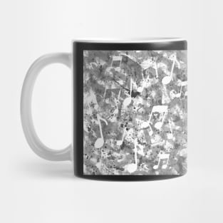 Grey Watercolor Music Note Silhouettes Mug